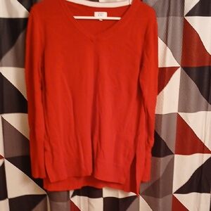 🧡Red V-Neck Sweater